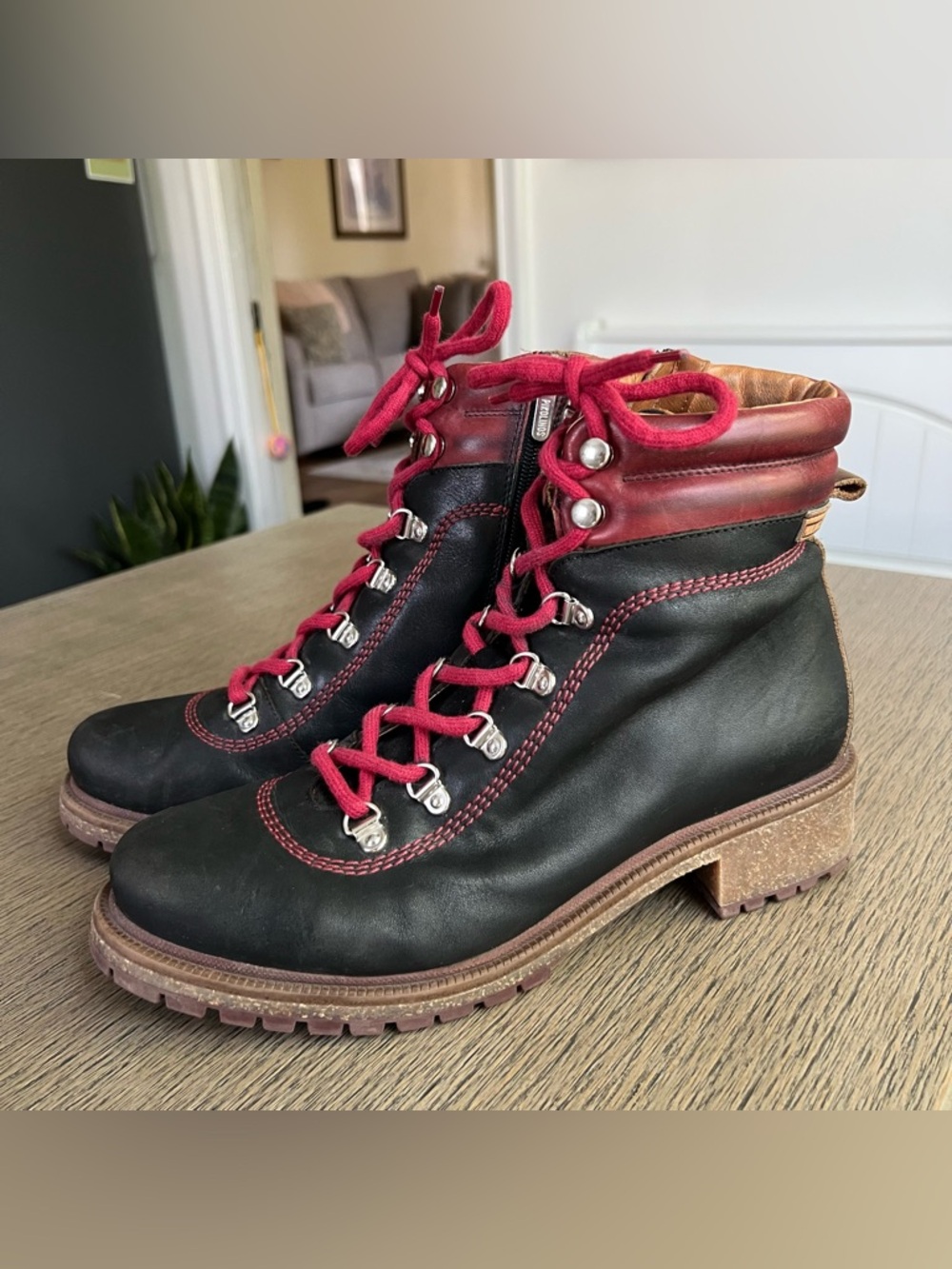 Pikolinos Aspe Leather Multi Color Lace Up Ankle Boots